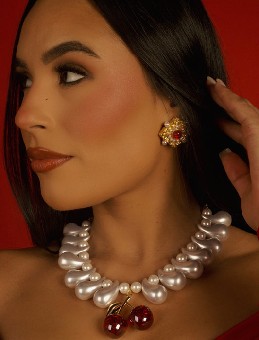 JUMBO CHERRY ON TOP NECKLACE