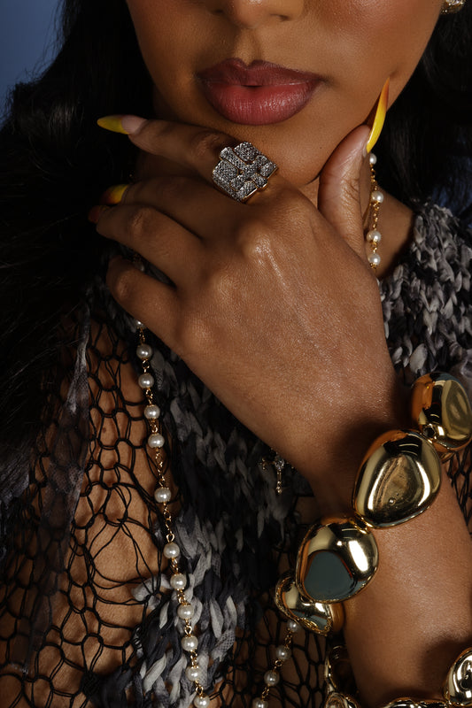 CHUNKY CROSS RING