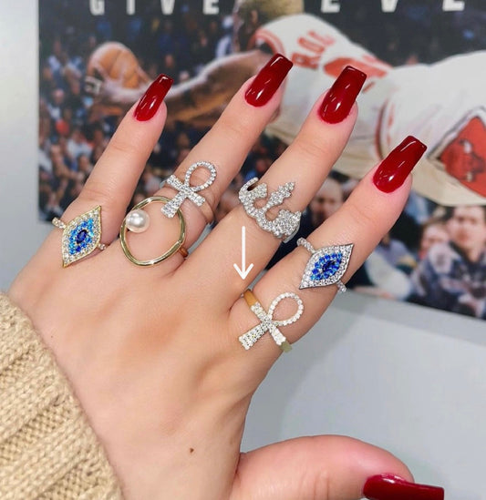 ICY ANKH RING