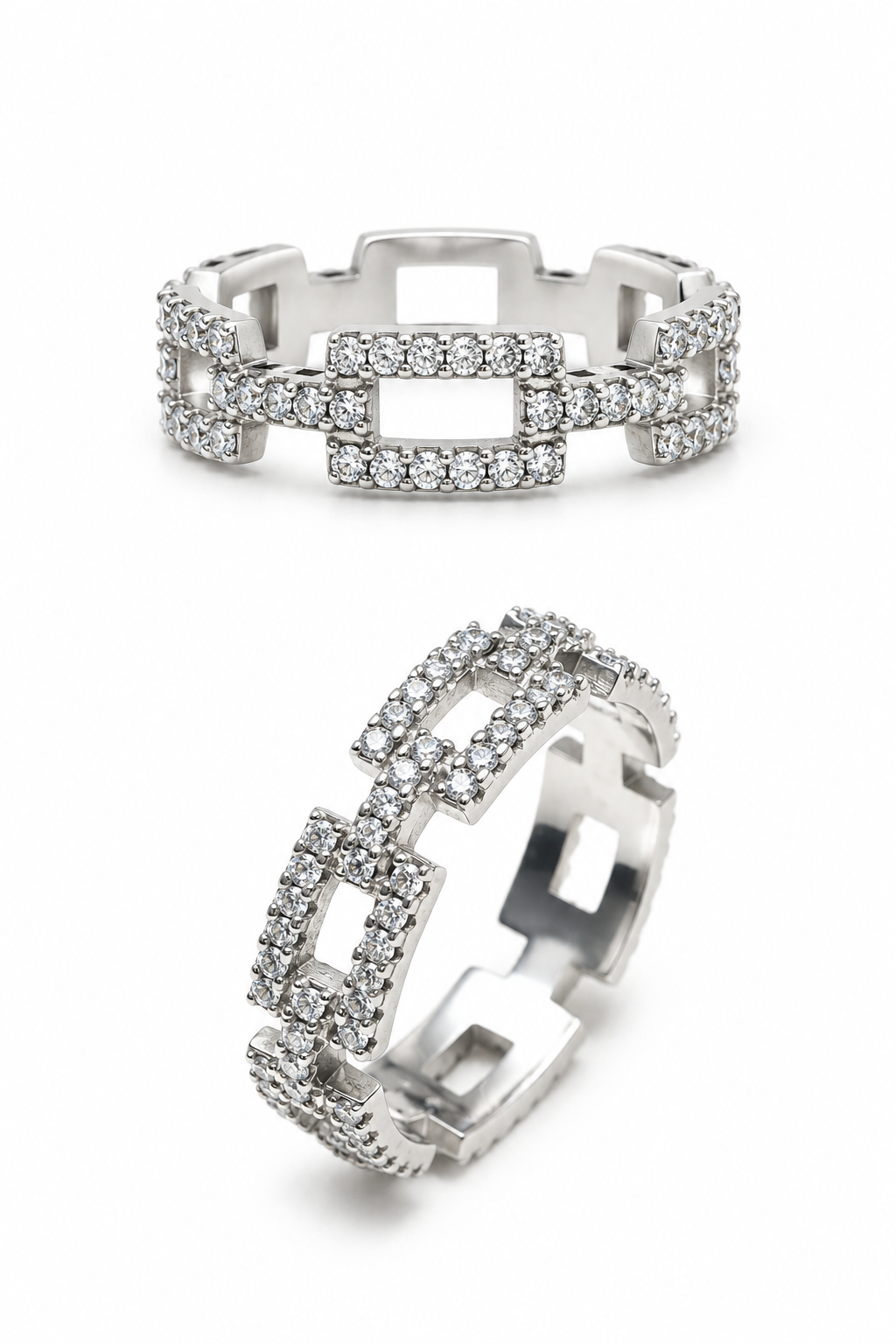 PAVE CHAIN LINK RING