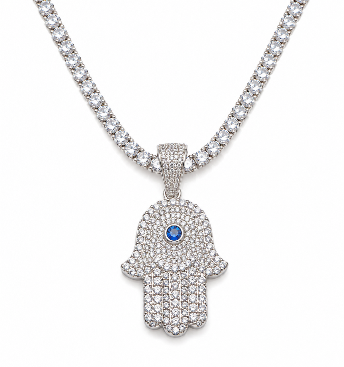 ICY HAMSA NECKLACE
