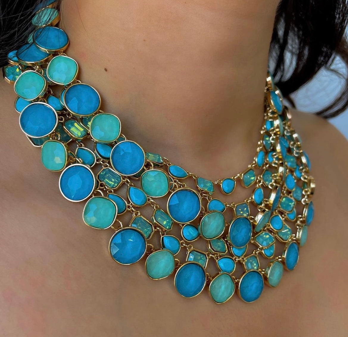 TEAL ARUBA GEM NECKLACE