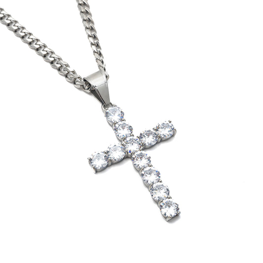 MEGA ICY CROSS NECKLACE