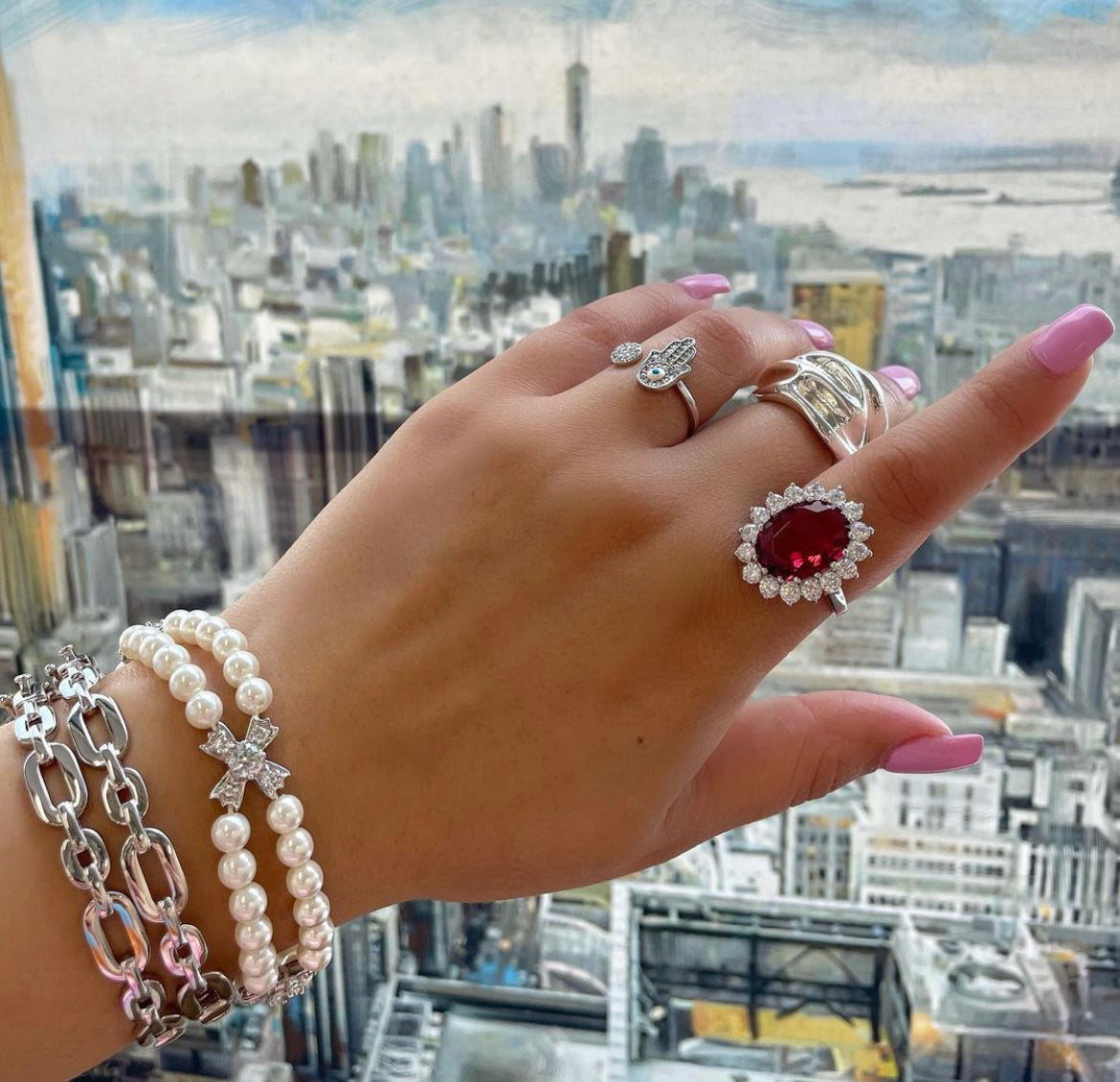 HAMSA HAND RING