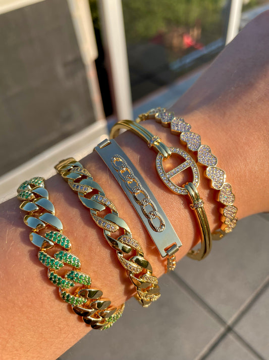 ICONIC EMERALD CUBAN LINK BRACELET