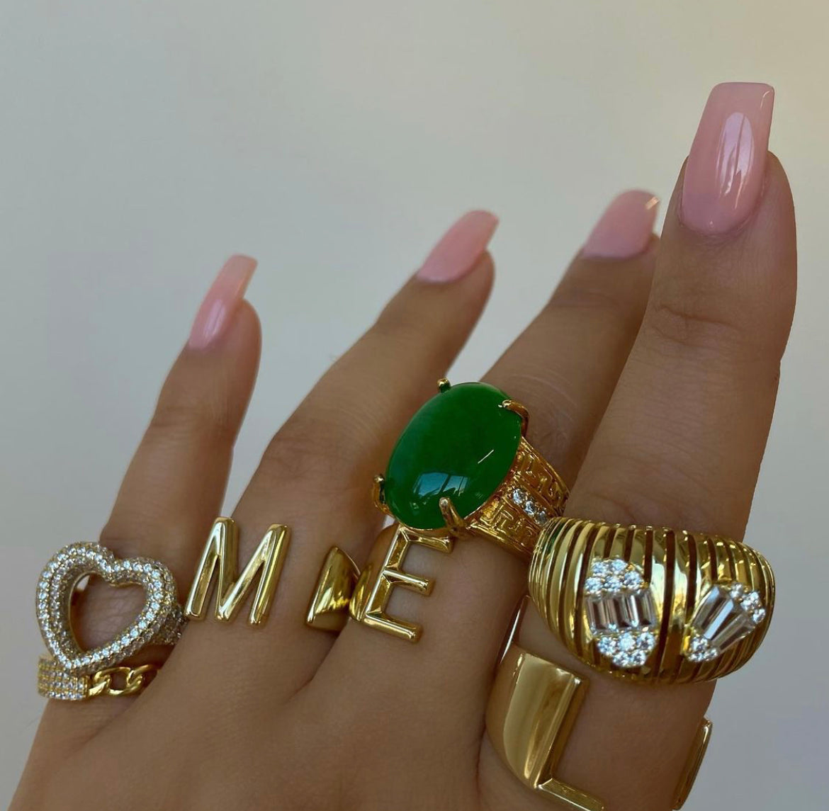 PAVE BAR CHAIN LINK RING