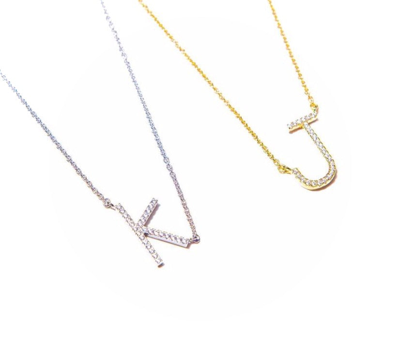 DAINTY DIAMOND INITIAL NECKLACE