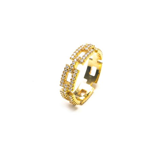 PAVE CHAIN LINK RING