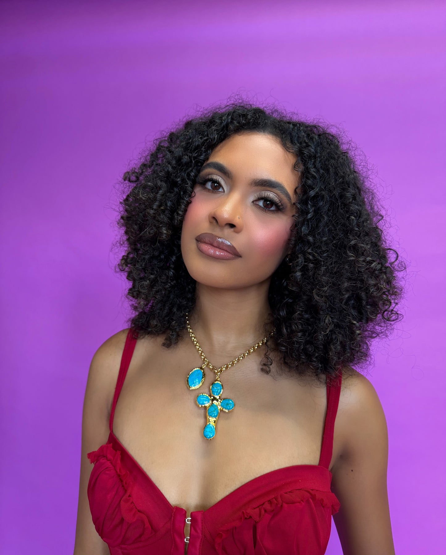 TEARDROP TURQUESA CRUZ NECKLACE