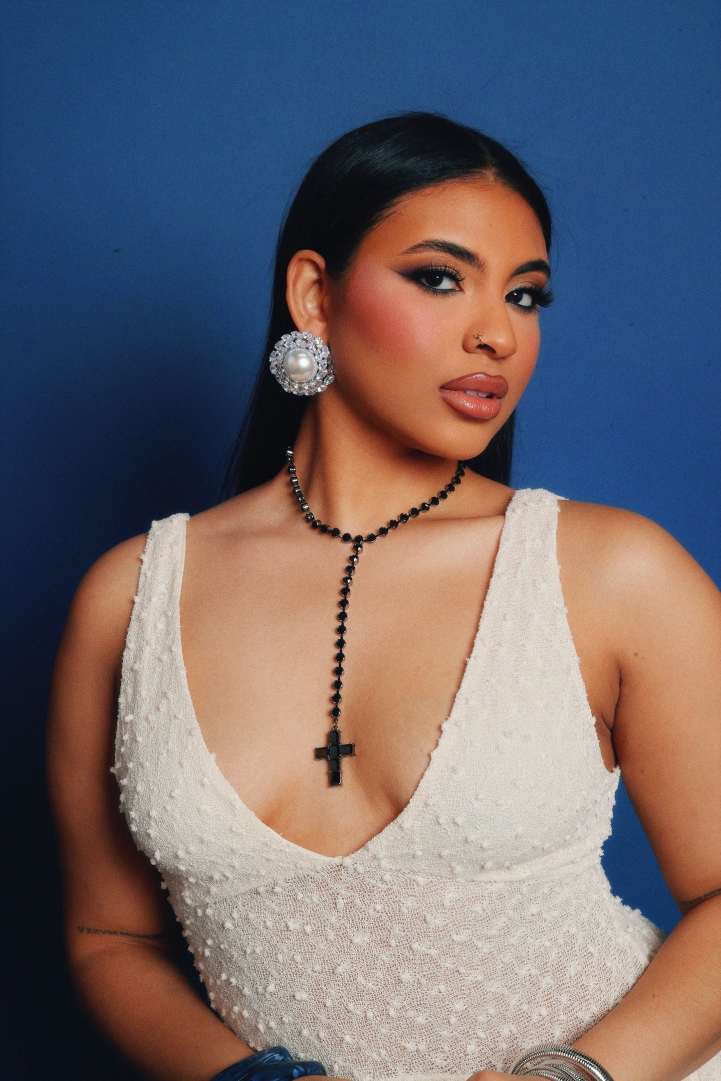 ONYX CROSS NECKLACE
