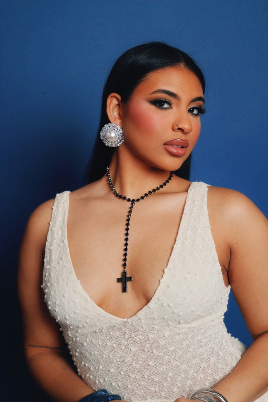 ONYX CROSS NECKLACE