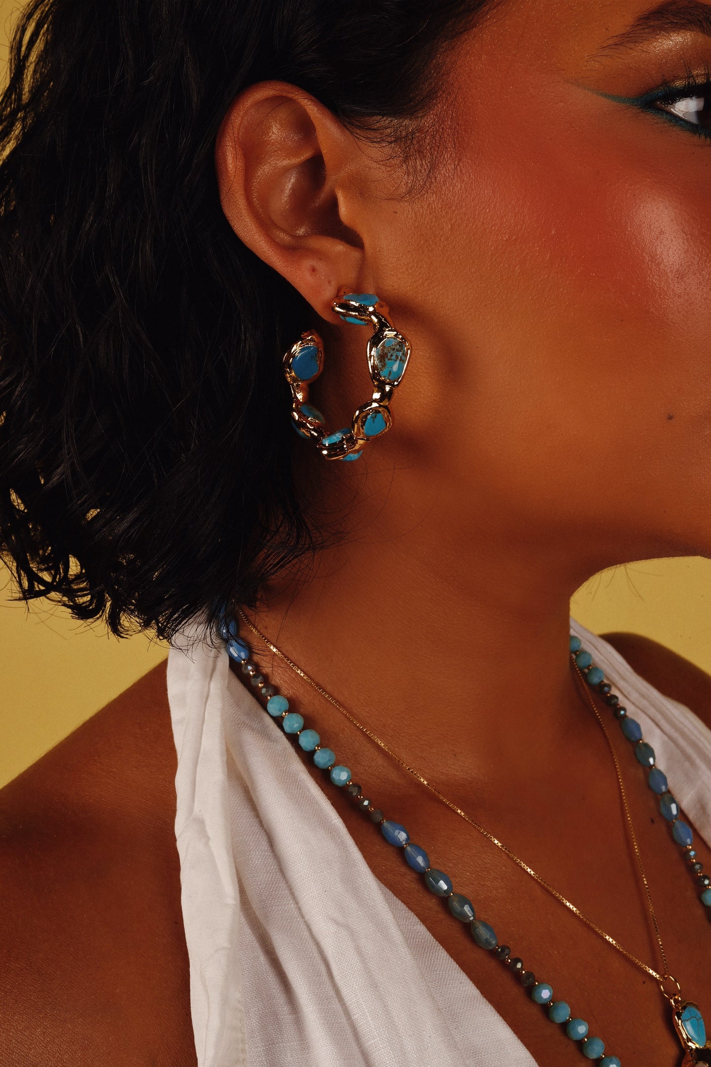TURQUESA DE ORO HOOPS
