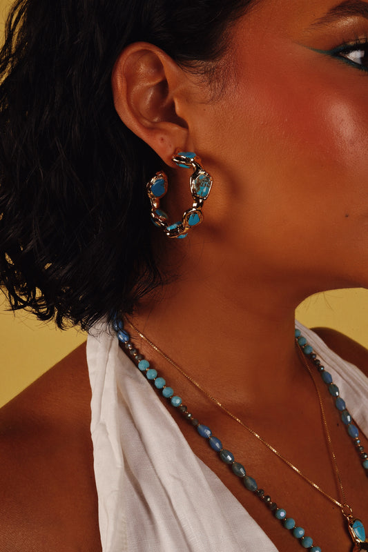 TURQUESA DE ORO HOOPS