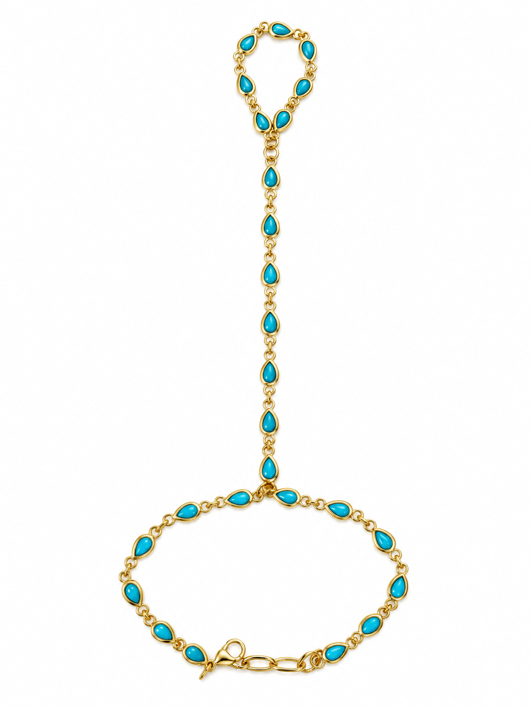 TURQUOISE HAND CHAIN BRACELET
