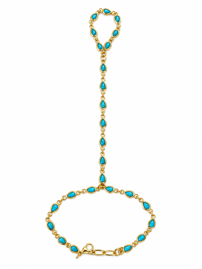 TURQUOISE HAND CHAIN BRACELET