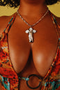 PERLA DORADA CRUZ NECKLACE