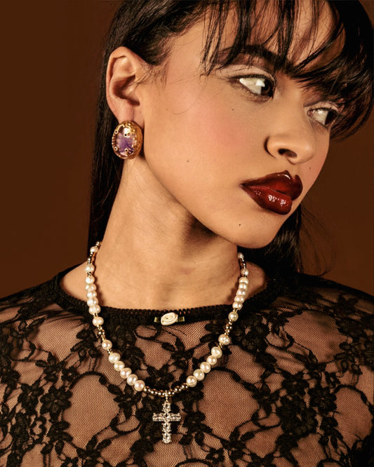 LOLITA PEARL CROSS II NECKLACE