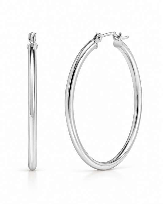 CLASSIC SILVER HOOPS