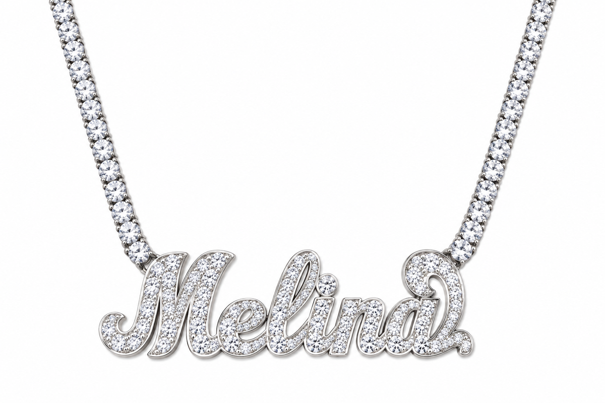 ICY NAMEPLATE NECKLACE