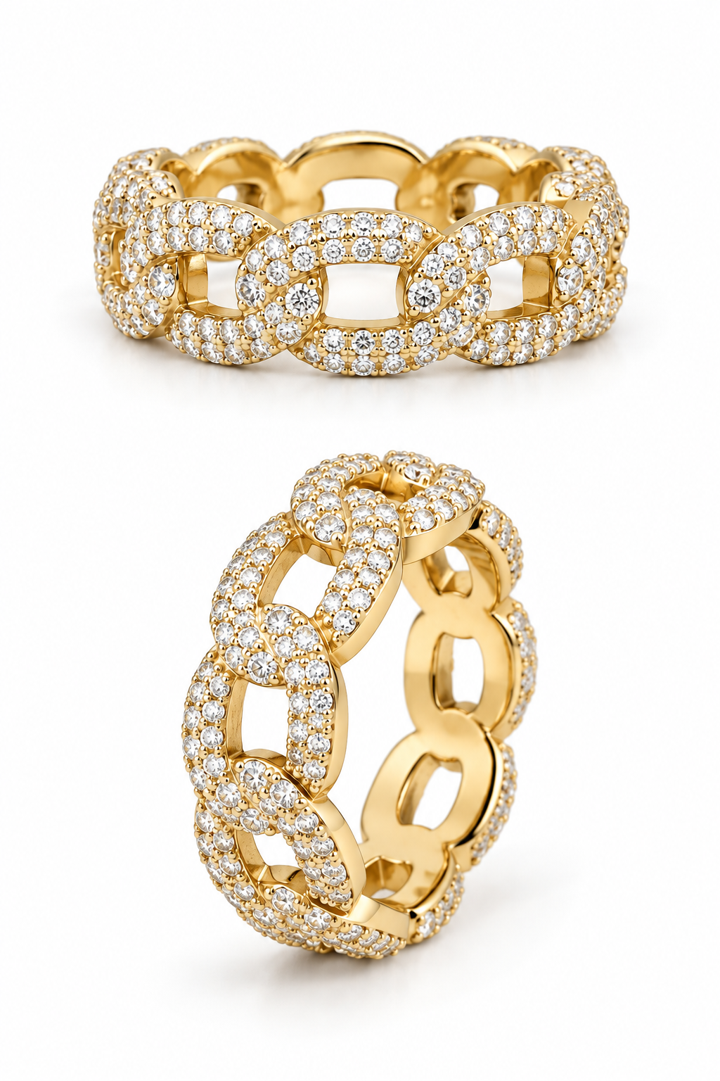 VINTAGE DIAMOND CUBAN LINK III RING