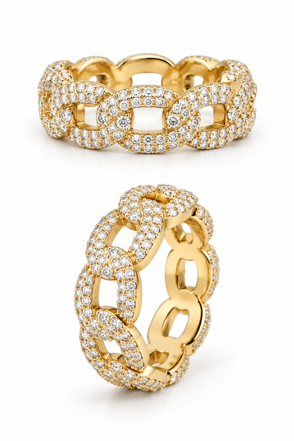 VINTAGE DIAMOND CUBAN LINK III RING
