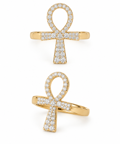 ICY ANKH RING