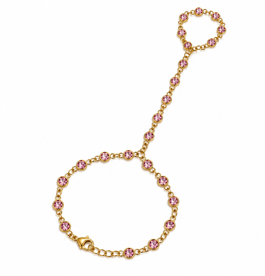 SOFT BLUSH HAND CHAIN BRACELET