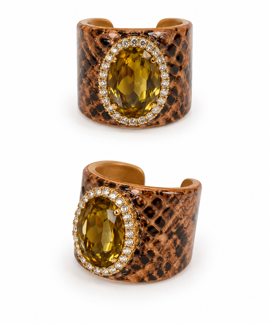 AMBER SNAKESKIN RING
