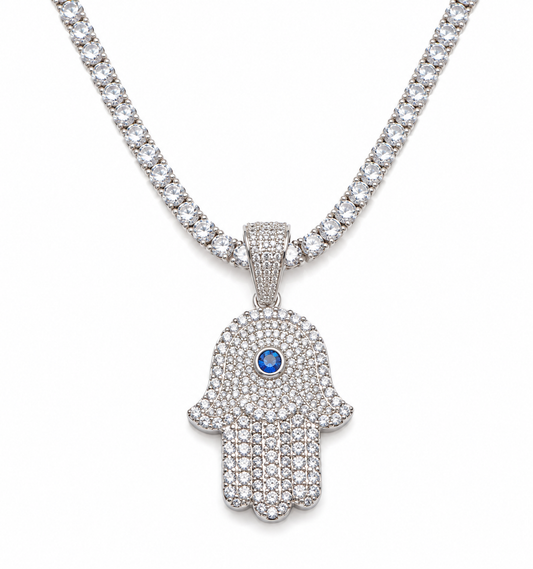 ICY HAMSA NECKLACE