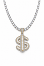 DIAMOND DOLLAR SIGN NECKLACE