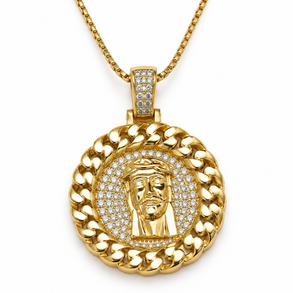 ICY JESUS MEDALLION NECKLACE