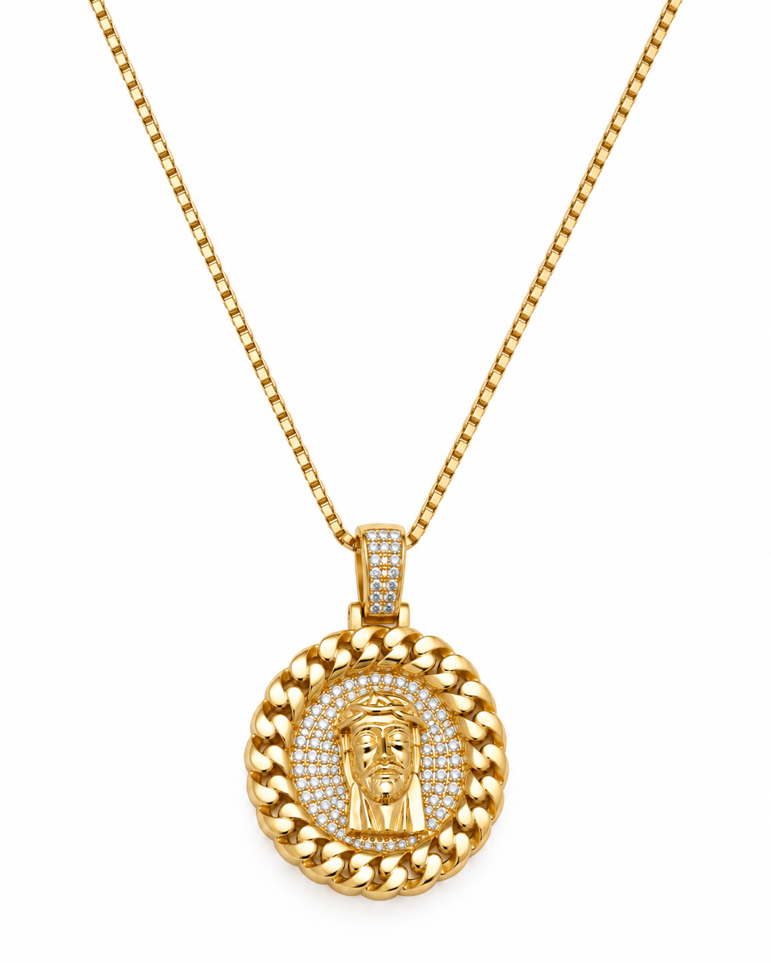ICY JESUS MEDALLION NECKLACE