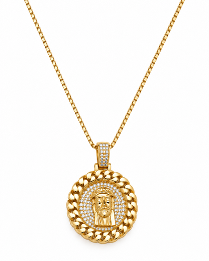 ICY JESUS MEDALLION NECKLACE