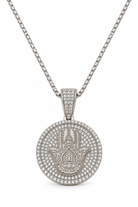 MINI ICY HAMSA MEDALLION