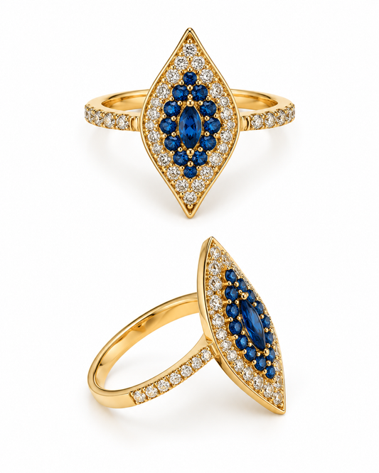 ICY EVIL EYE RING
