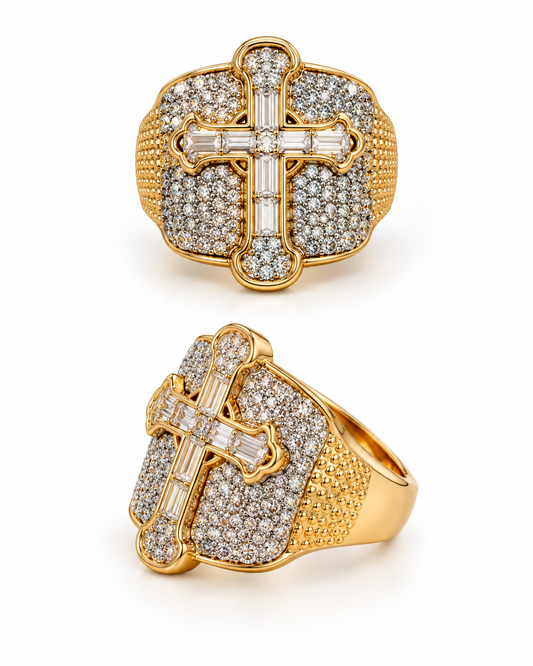 CHUNKY CROSS RING
