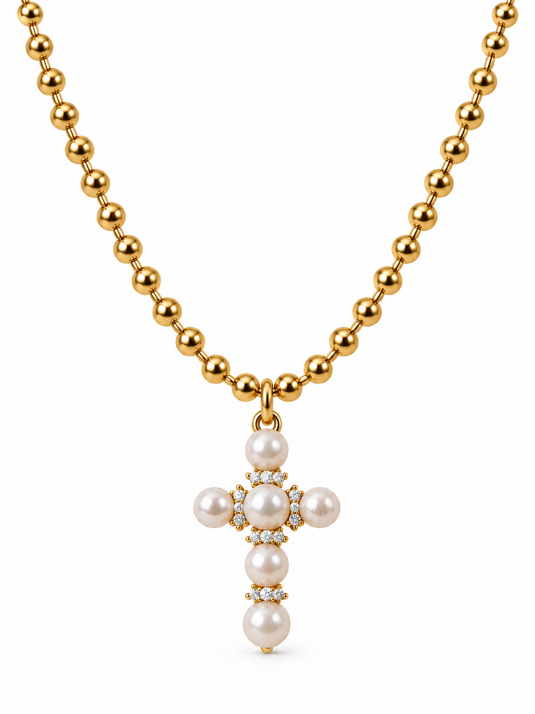 GORDITA PERLA CROSS NECKLACE