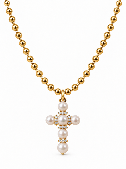 GORDITA PERLA CROSS NECKLACE