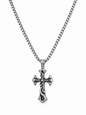 SILVER GOTHIC CROSS NECKLACE