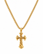 GOLD GOTHIC CROSS NECKLACE