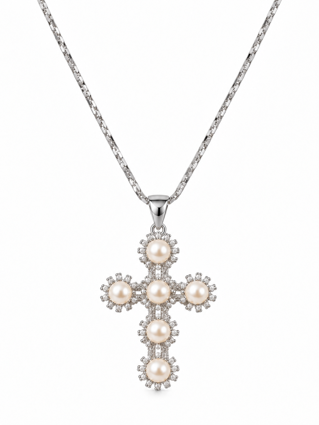 PERLA SOL CROSS NECKLACE