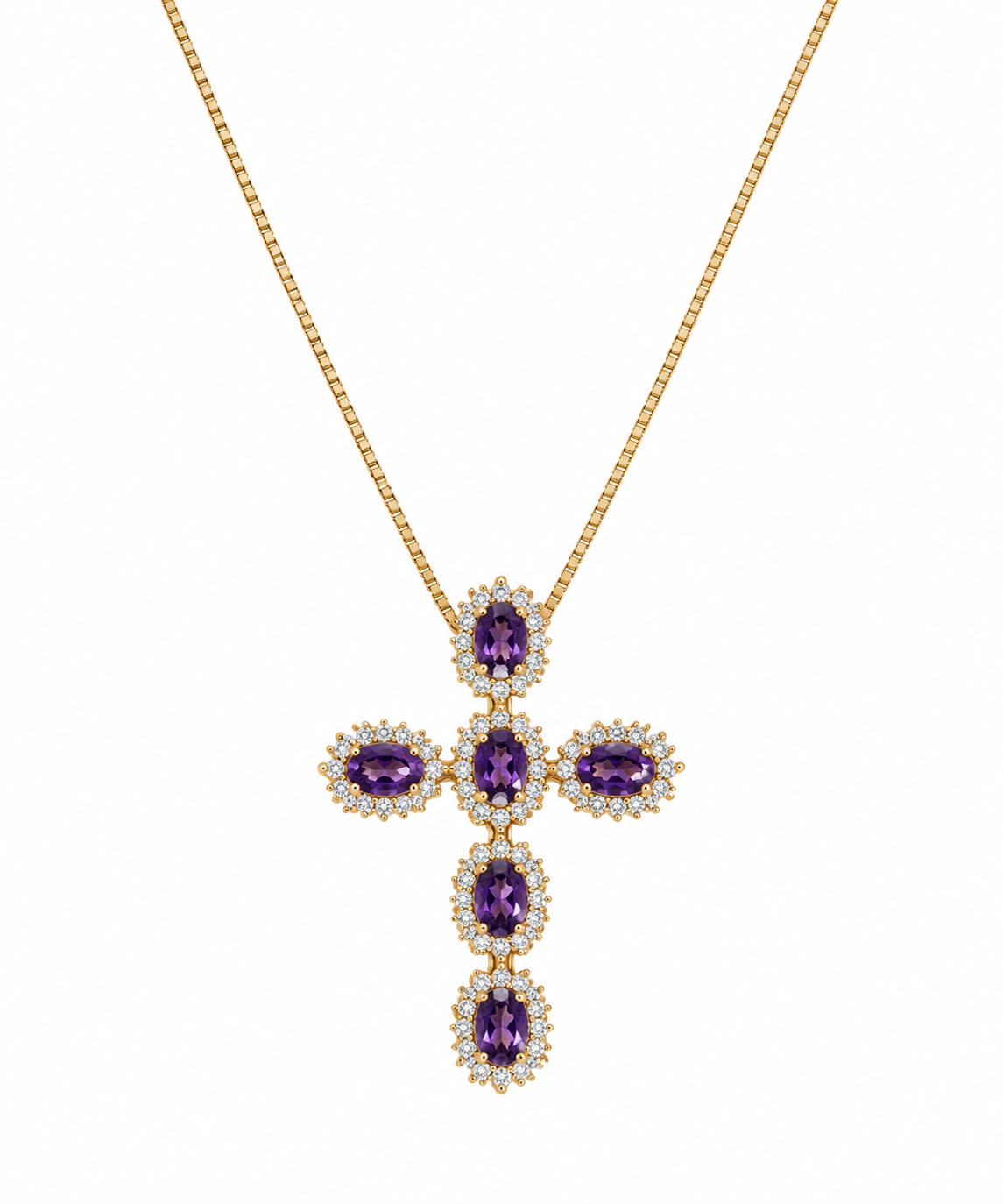 AMETHYST CROSS NECKLACE