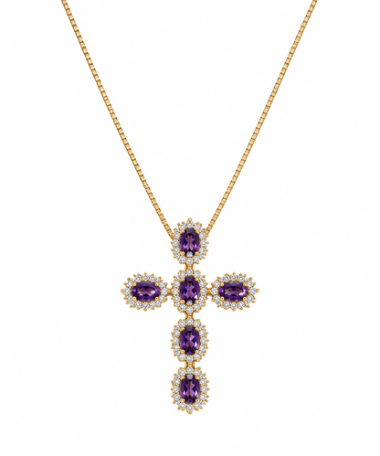 AMETHYST CROSS NECKLACE