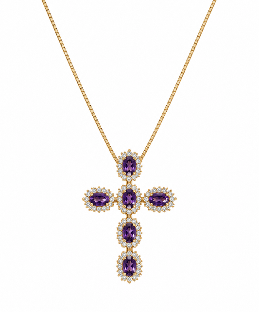 AMETHYST CROSS NECKLACE