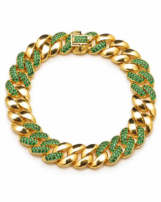 ICONIC EMERALD CUBAN LINK BRACELET