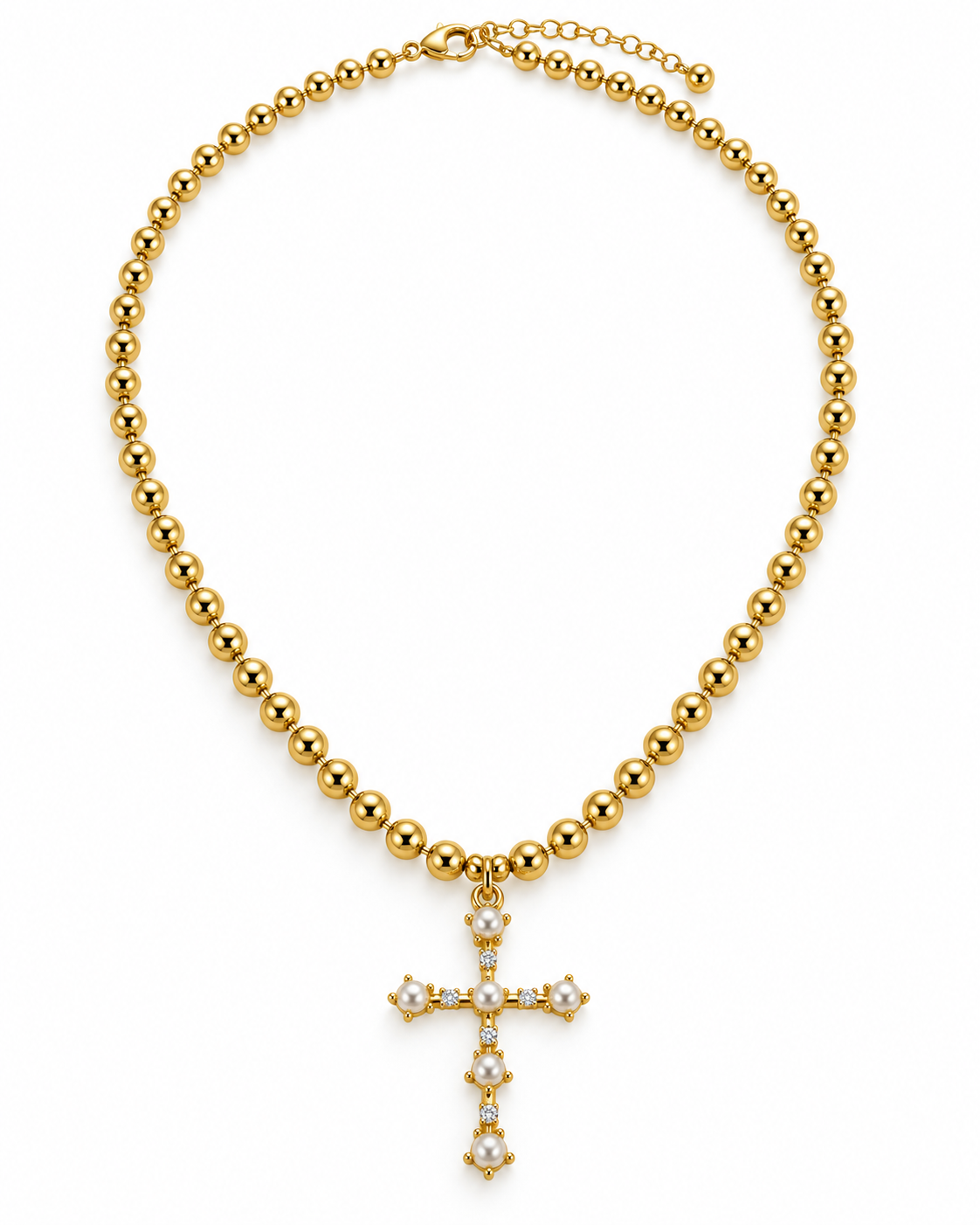 DAINTY PERLA CROSS NECKLACE