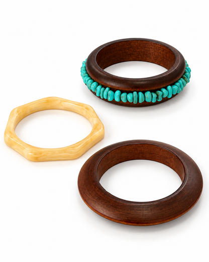 MADERA TURQUESA BANGLE SET