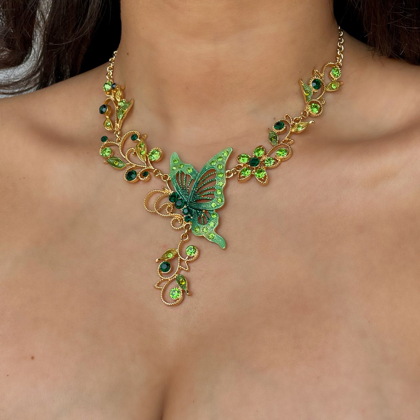EMERALD BUTTERFLY NECKLACE