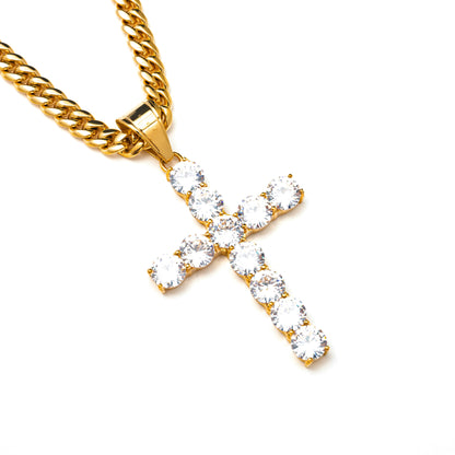MEGA ICY CROSS NECKLACE