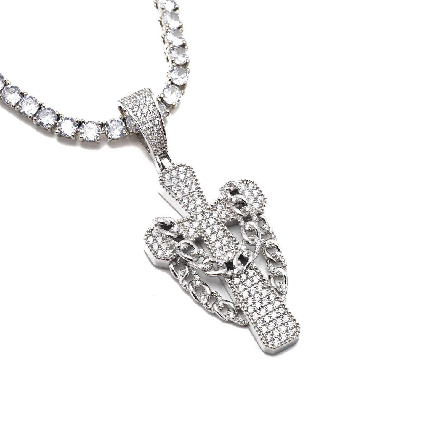 ICY VERA CROSS NECKLACE